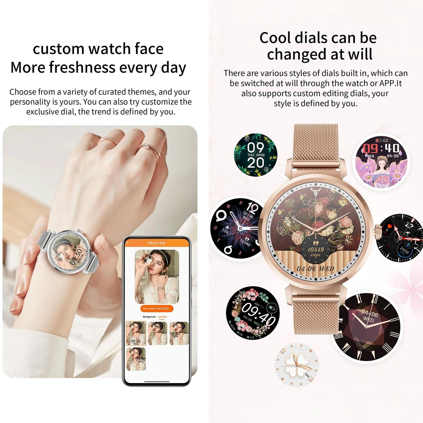 Menstrual Period Smart Bracelet With Blood Pressure And Heart Rate Monitoring - Silver