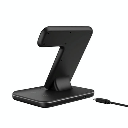 3 In 1 Magnetic Wireless Charger With Touch Ring Light - White