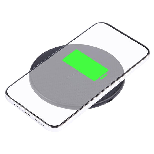 10W Plaid Pattern Round Wireless Charger - White