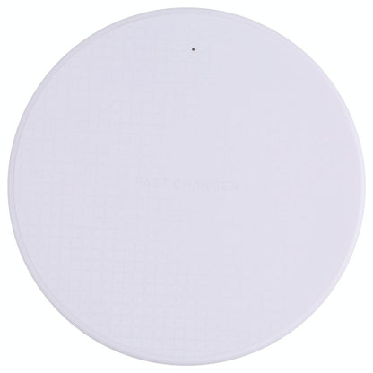 10W Plaid Pattern Round Wireless Charger - White