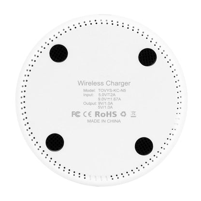 9V 1A Qi Fast Wireless Charger 1M Cable - White