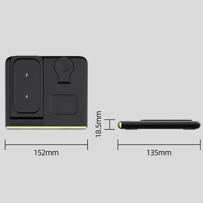 Foldable 15W Magnetic Wireless Charger With Ambient Light - White