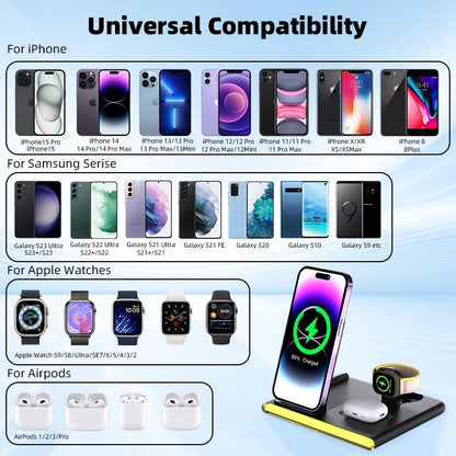 Foldable 15W Magnetic Wireless Charger With Ambient Light - White