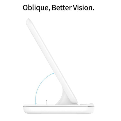 3 In 1 Magnetic Wireless Charger With Touch Ring Light - White