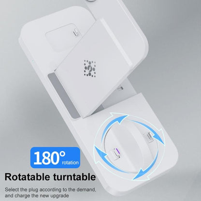 6 In 1 Foldable Vertical Wireless Charger - White
