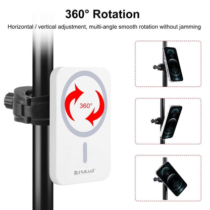 15W Magnetic Wireless Charger With Vlogging Phone Clamp - White
