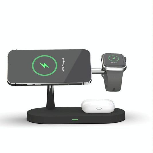 15W 5 In 1 Magnetic Wireless Charger For Iphone 12 & Apple Watch & Airpods - White