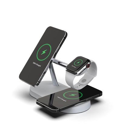 15W 5 In 1 Magnetic Wireless Charger For Iphone 12 & Apple Watch & Airpods - White