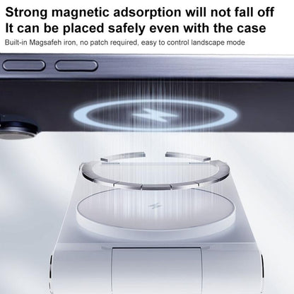15W 3 In 1 Foldable Desktop Wireless Charger - White