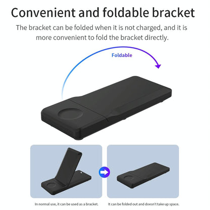 3 In 1 Foldable Wireless Charger For Iphone Iwatch Airpods - White