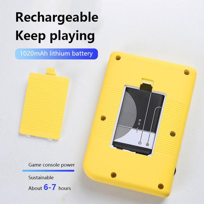 500 Classic Games Mini Handheld Console For Kids - 3.0 Inch Retro Macaron Design With Av Output - Yellow