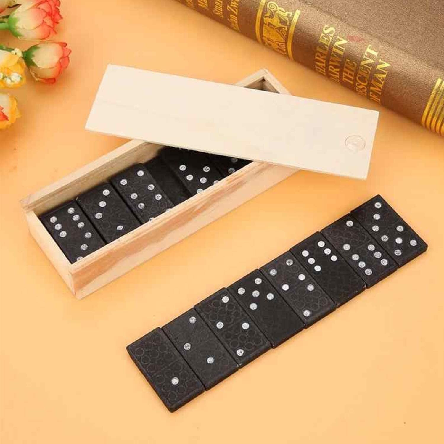 Domino Set Wooden Box Kids Children Traditional Toy 28 Dominoes - The Grand Bazaar of Australia