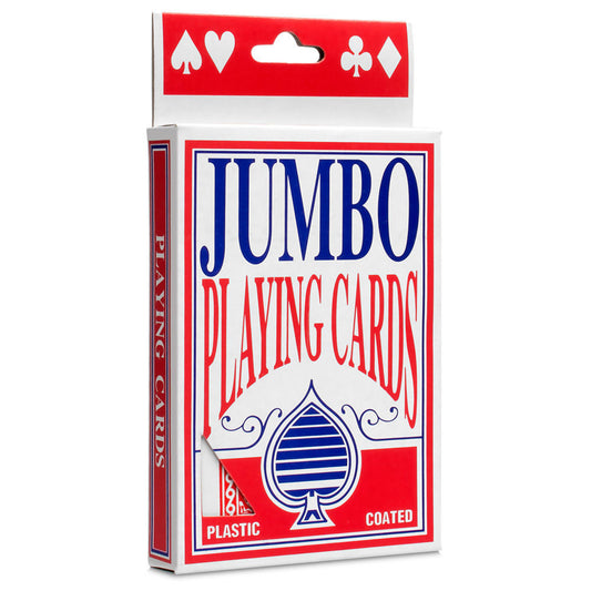 JUMBO PLAYING CARDS Full Deck Red Poker Plastic Coated 8.5 x 12cm King Big Size - The Grand Bazaar of Australia