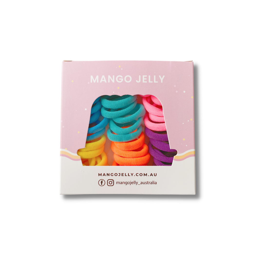 MANGO JELLY Metal Free Hair Ties (3cm) - Colour Wheel 36P - Three Pack - The Grand Bazaar of Australia