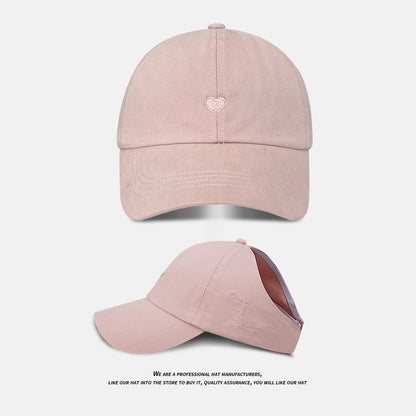 Pink Stylish Ponytail Opening Baseball Cap - Have a Nice Day" Embroidery"