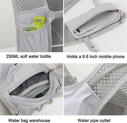 Black Lightweight Hydration Vest Pack - Breathable Running & Cycling Backpack