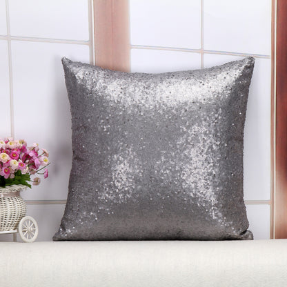 Shiny Sequin Pillowcase - Single-sided gorgeous pillowcase  (Gray pair: 40x40cm)