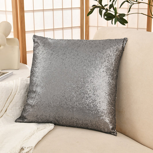 Shiny Sequin Pillowcase - Single-sided gorgeous pillowcase  (Gray pair: 40x40cm)