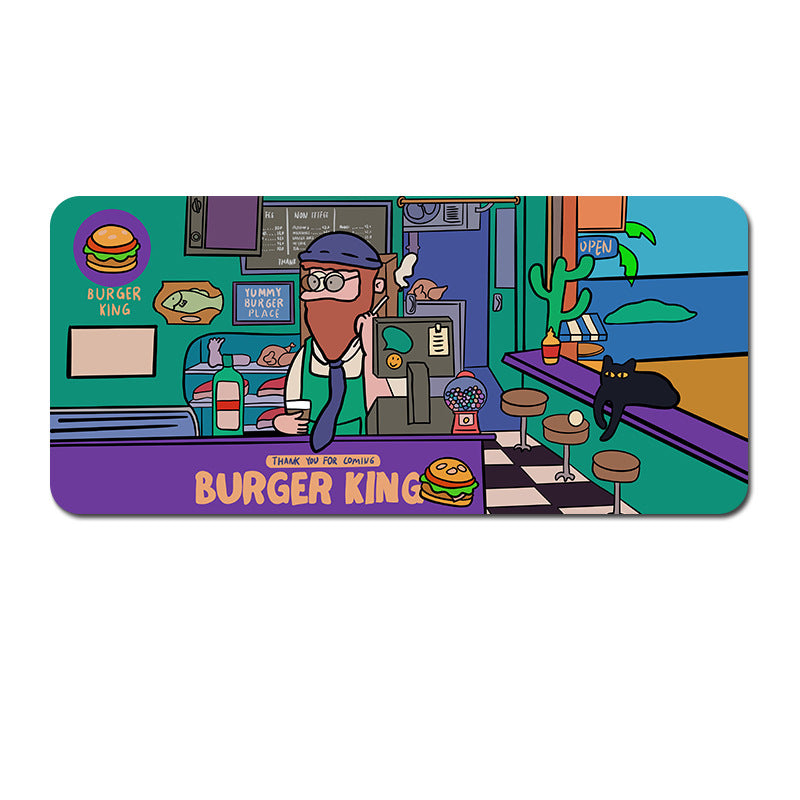 Extended Gaming Mousepad (80x30x0.4cm) - Big Beard Uncle Design, Stitched Edges - Style 1