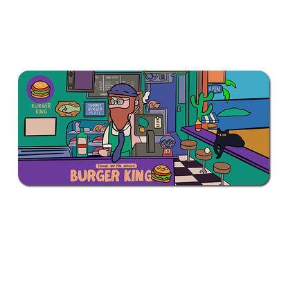 Extended Gaming Mousepad (90x40x0.4cm) - Big Beard Uncle Design, Stitched Edges - Style 1