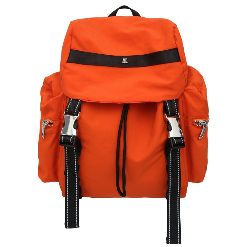 Orange Lightweight Nylon Backpack - Water Resistant Travel Daypack for Women & Men