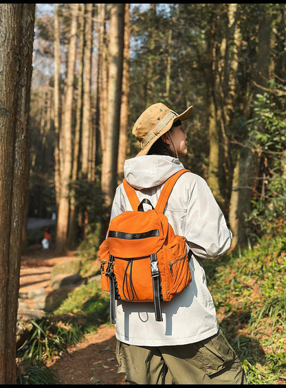 Brown Lightweight Nylon Backpack - Water Resistant Travel Daypack for Women & Men