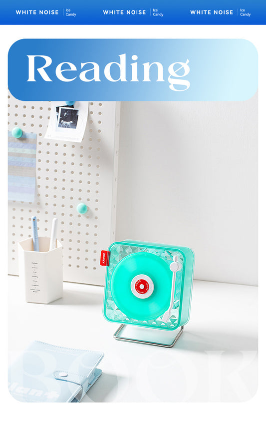 Green Retro Bluetooth Speaker - Transparent Vinyl Design with RGB Light