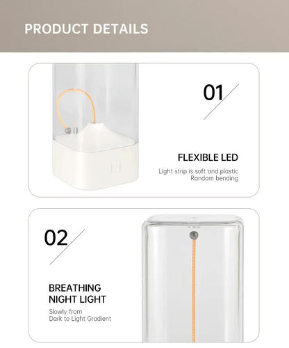 Silver Portable Magnetic Table Lamp with Bendable LED - USB-C Rechargeable