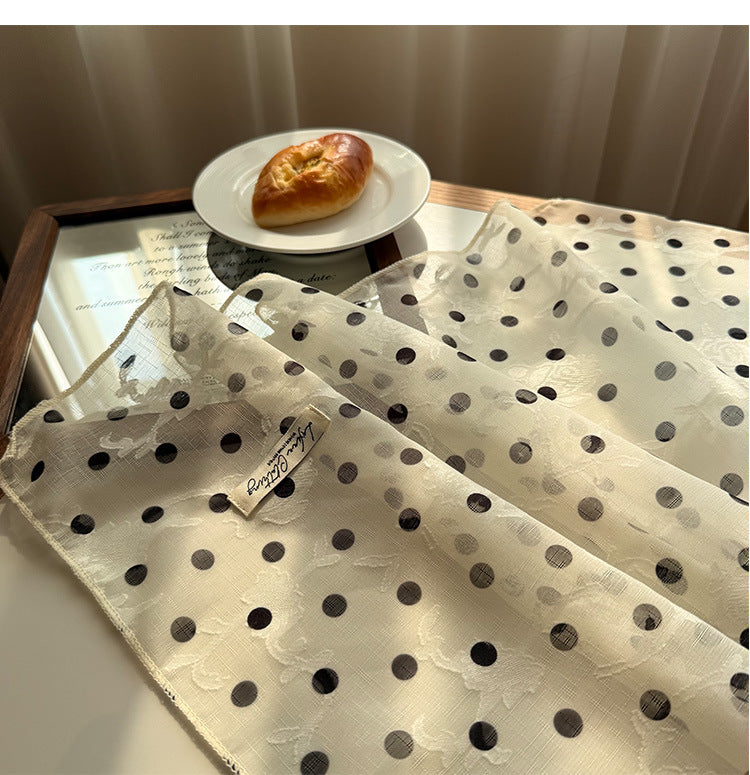 Style 3 Khaki Versatile Patterned Square Scarf | 65x65cm Lightweight Polyester Neckerchief Headband | Vintage Polka Dot & Floral