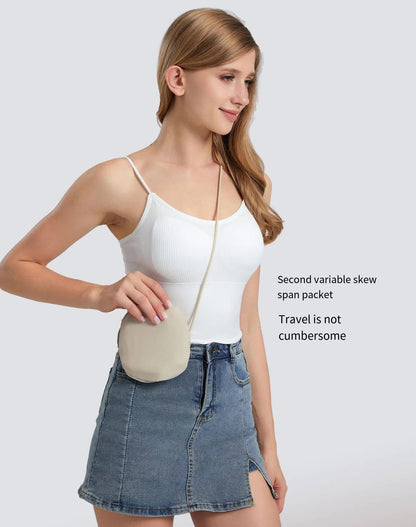 Beige Packable Cotton Bucket Hat - Folds into Wearable Pouch | Frayed Edge Sun Hat with Chin Strap