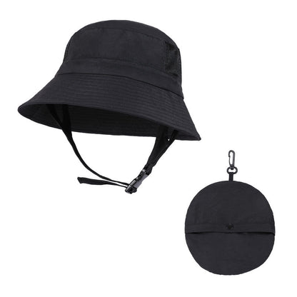 Black UV50+ Sun Protection Bucket Hat - Waterproof, Quick-Dry, Foldable Outdoor Fishing Hat for Men and Women