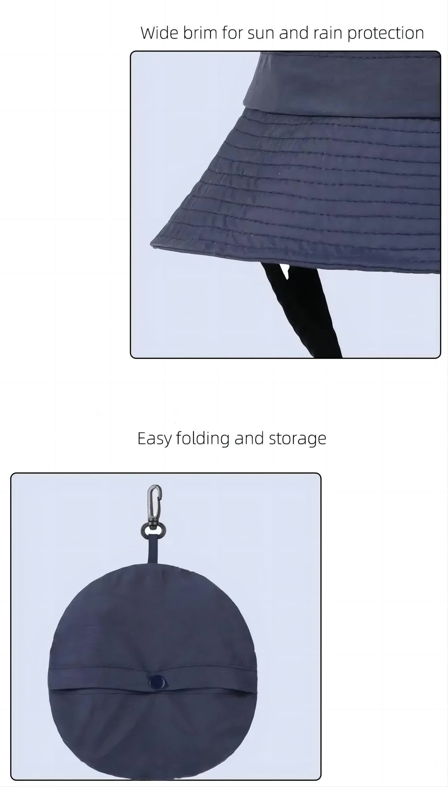 Dark Grey UV50+ Sun Protection Bucket Hat - Waterproof, Quick-Dry, Foldable Outdoor Fishing Hat for Men and Women