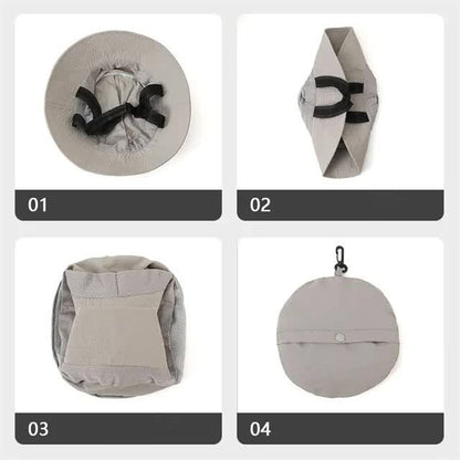 Dark Grey UV50+ Sun Protection Bucket Hat - Waterproof, Quick-Dry, Foldable Outdoor Fishing Hat for Men and Women