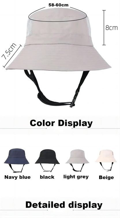 Light Grey UV50+ Sun Protection Bucket Hat - Waterproof, Quick-Dry, Foldable Outdoor Fishing Hat for Men and Women