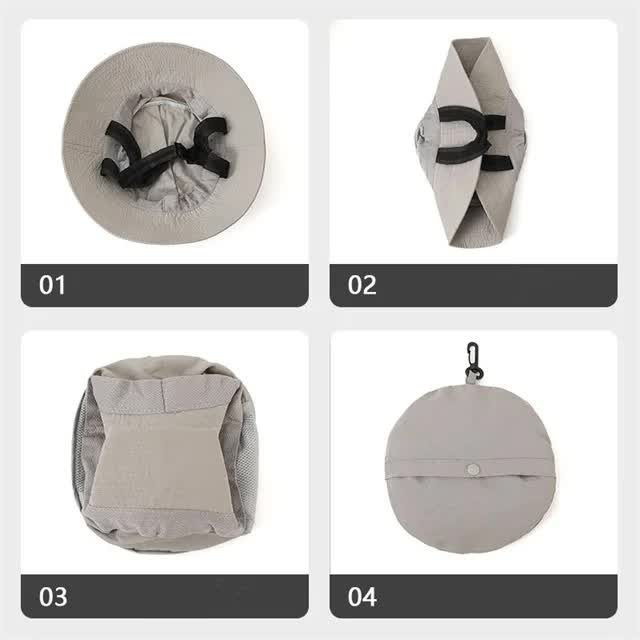 Light Grey UV50+ Sun Protection Bucket Hat - Waterproof, Quick-Dry, Foldable Outdoor Fishing Hat for Men and Women