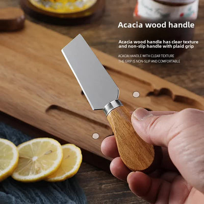 Brown And Silver Premium Acacia Wood Cheese Board Set | Charcuterie Platter with 3 Stainless Steel Knives