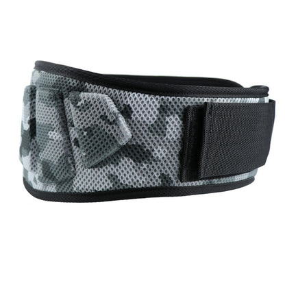 Size M Grey Camouflage Camo Weightlifting Belt - EVA Nylon Gym Belt for Squats, Deadlifts & Lumbar Support