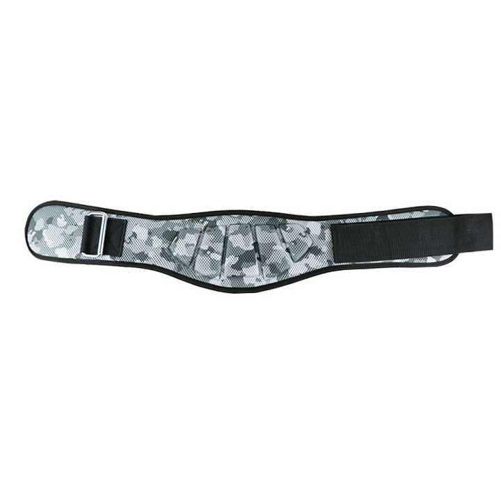 Size M Grey Camouflage Camo Weightlifting Belt - EVA Nylon Gym Belt for Squats, Deadlifts & Lumbar Support