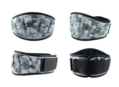 Size S Grey Camouflage Camo Weightlifting Belt - EVA Nylon Gym Belt for Squats, Deadlifts & Lumbar Support