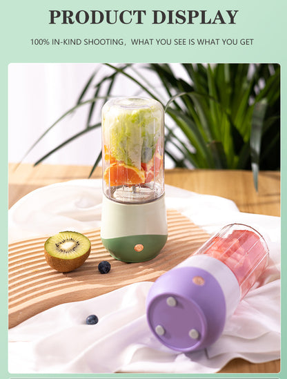 Green Portable USB Blender 500ml - Rechargeable Mini Juicer for Smoothies On-the-Go