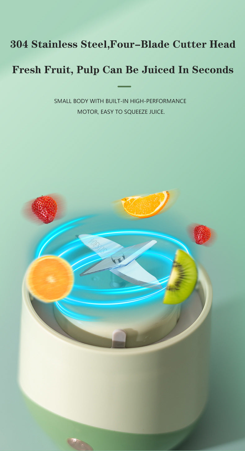 Green Portable USB Blender 500ml - Rechargeable Mini Juicer for Smoothies On-the-Go