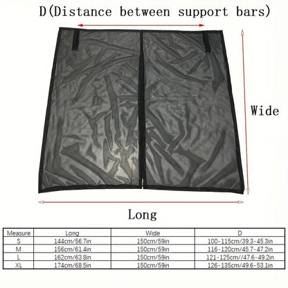 Size S Black Tailgate Mosquito Net Screen - Magnetic Bug Protection for Boot Opening