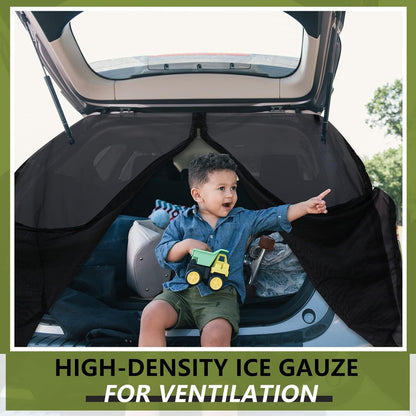 Size S Black Tailgate Mosquito Net Screen - Magnetic Bug Protection for Boot Opening