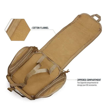 Khaki Tactical Helmet Bag & Utility Pouch - Padded MOLLE Gear Storage Carrier