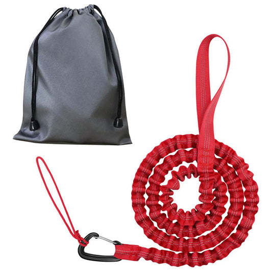 Red MTB Bicycle Tow Rope - Bungee Tow Strap for Kids & Family Cycling Uphill Assist