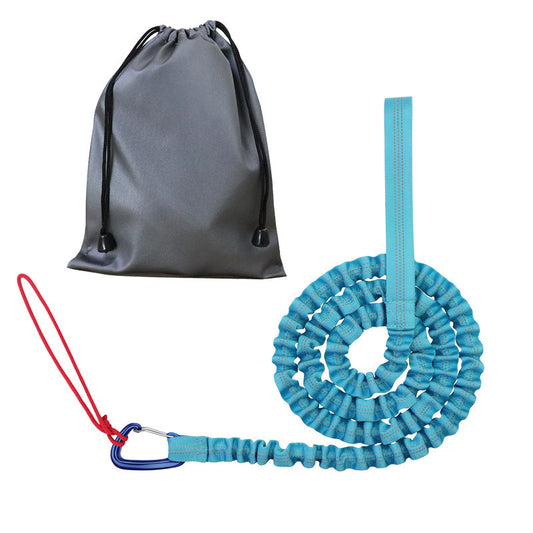 Blue MTB Bicycle Tow Rope - Bungee Tow Strap for Kids & Family Cycling Uphill Assist