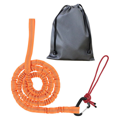 Orange MTB Bicycle Tow Rope - Bungee Tow Strap for Kids & Family Cycling Uphill Assist