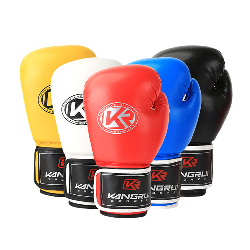 Blue And Silver Durable 8oz PU Leather Boxing Gloves - Padded & Ventilated for Training