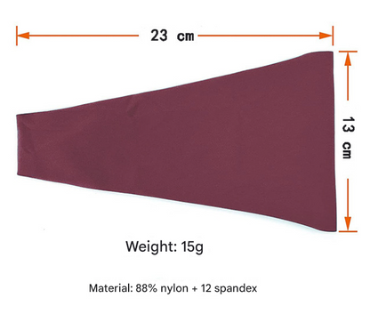 Grey 5-Pack Wide Sports Headbands for Women - Non-Slip Yoga Headwraps with Sweat-Wicking Fabric (88% Nylon+12% Spandex)