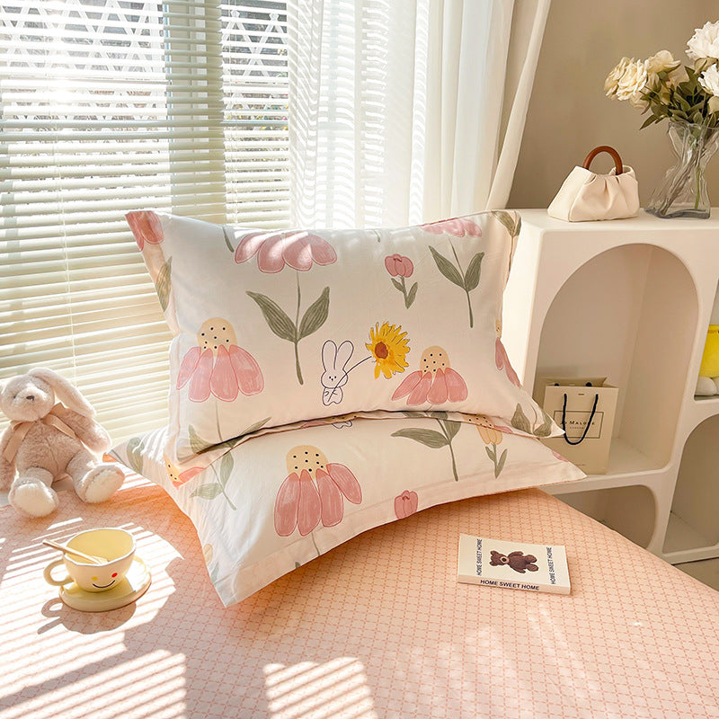 Rabbit 100% Cotton Pillowcase Set (Pack of 2) - Breathable Standard Size 48x74cm Pure Cotton Pillow Covers